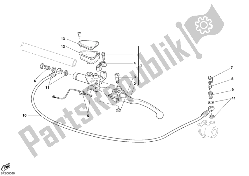 Toutes les pièces pour le Maître-cylindre D'embrayage du Ducati Multistrada 1100 USA 2008